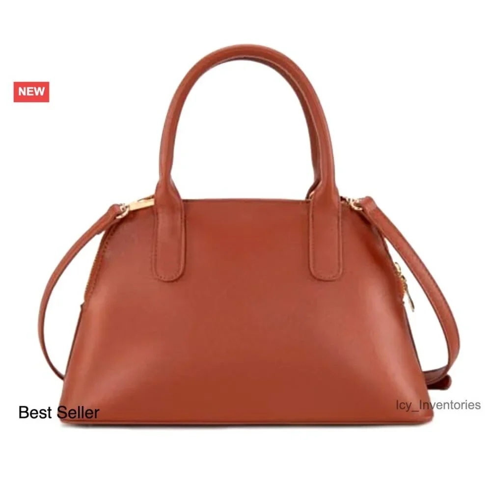 Textured Dome Satchel Crossbody Bag with Detachable Shoulder Strap